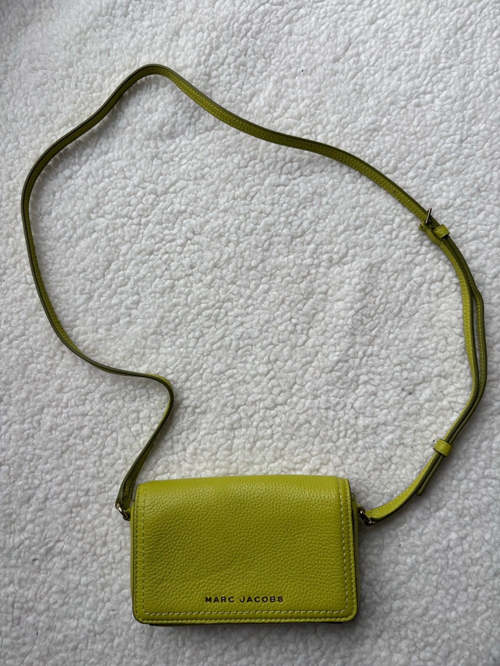 Marc Jacobs Lime Green Small Leather Crossbody Bag